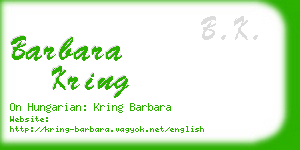 barbara kring business card